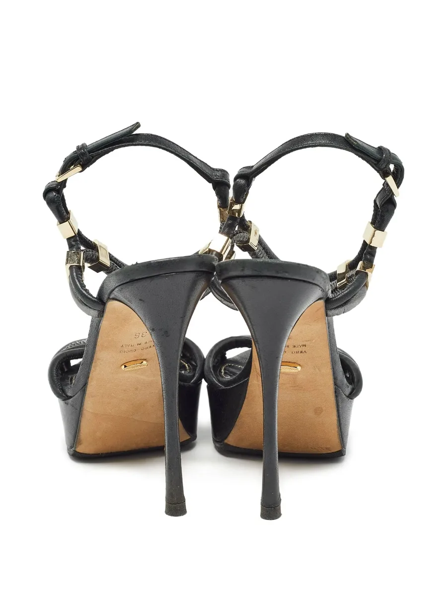 120mm leather heeled sandals 5