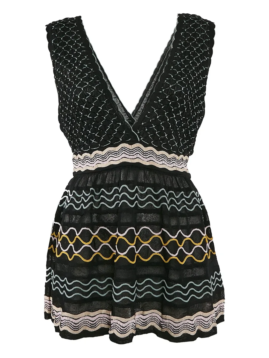 textured wave-knit top 1