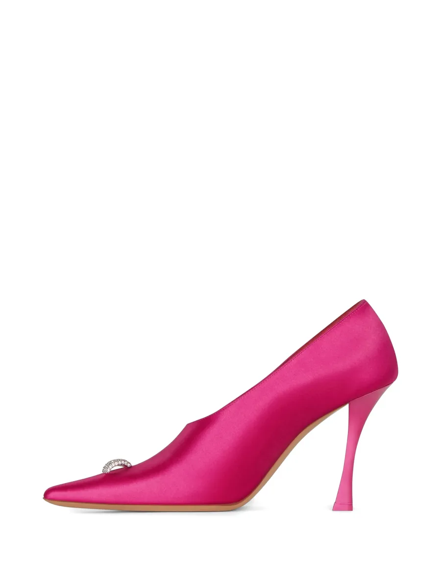rhinestone-embellished satin pumps 9