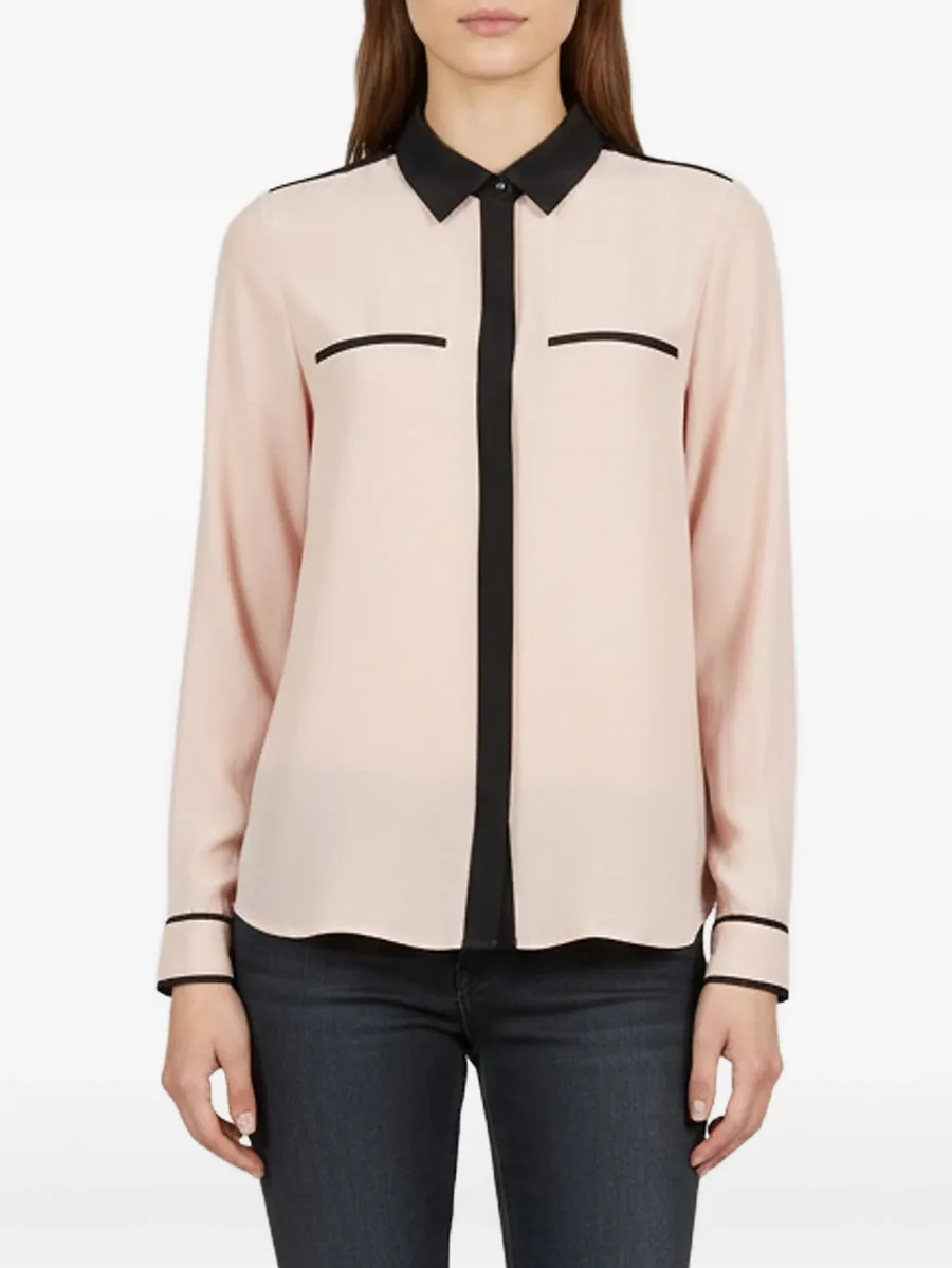 contrasting-trims silk shirt 1
