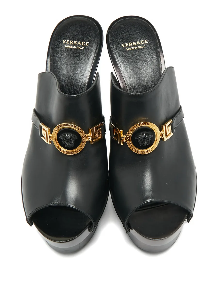 Insignia leather slide sandals 5