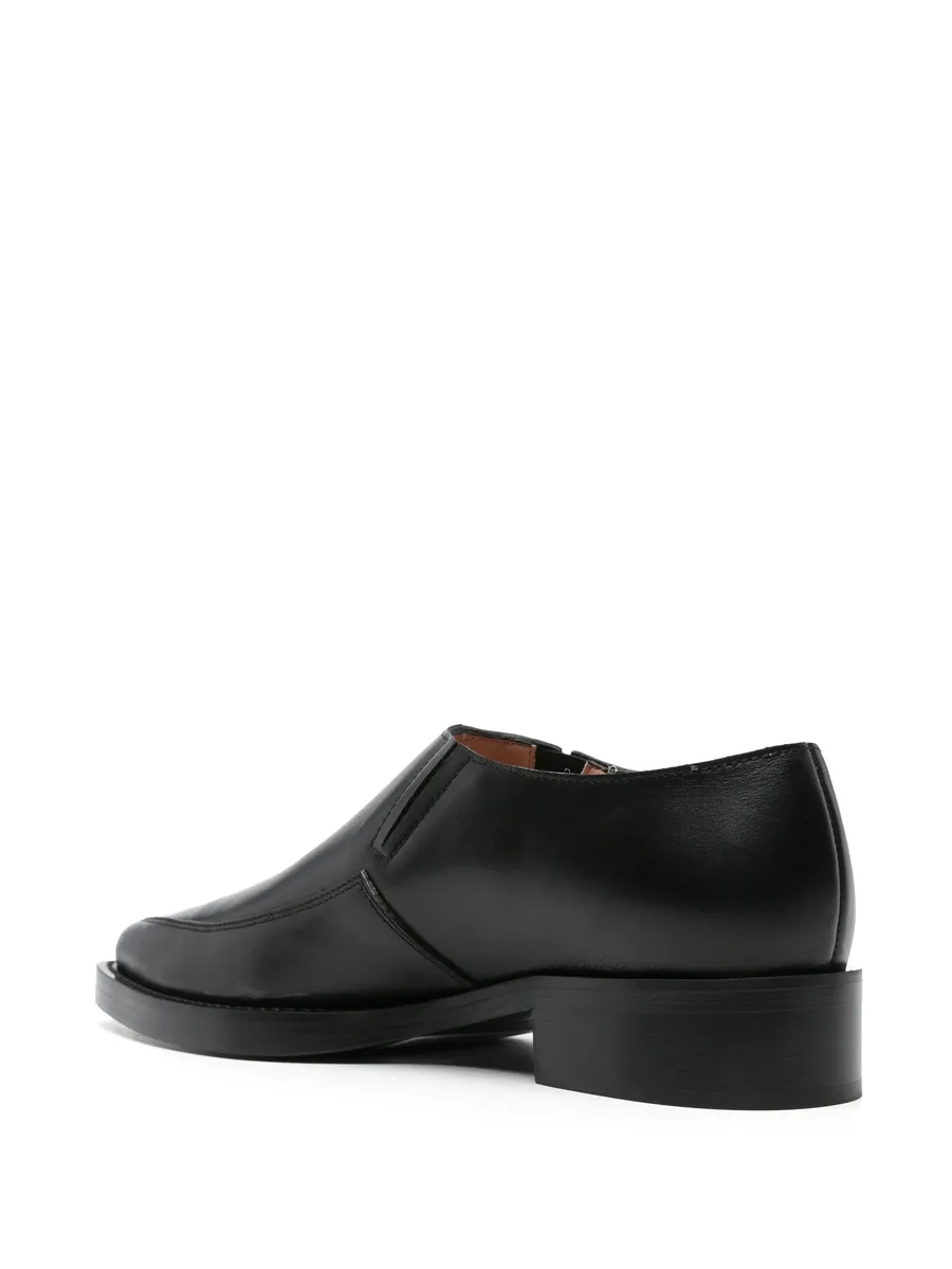pointed-toe leather loafers 6