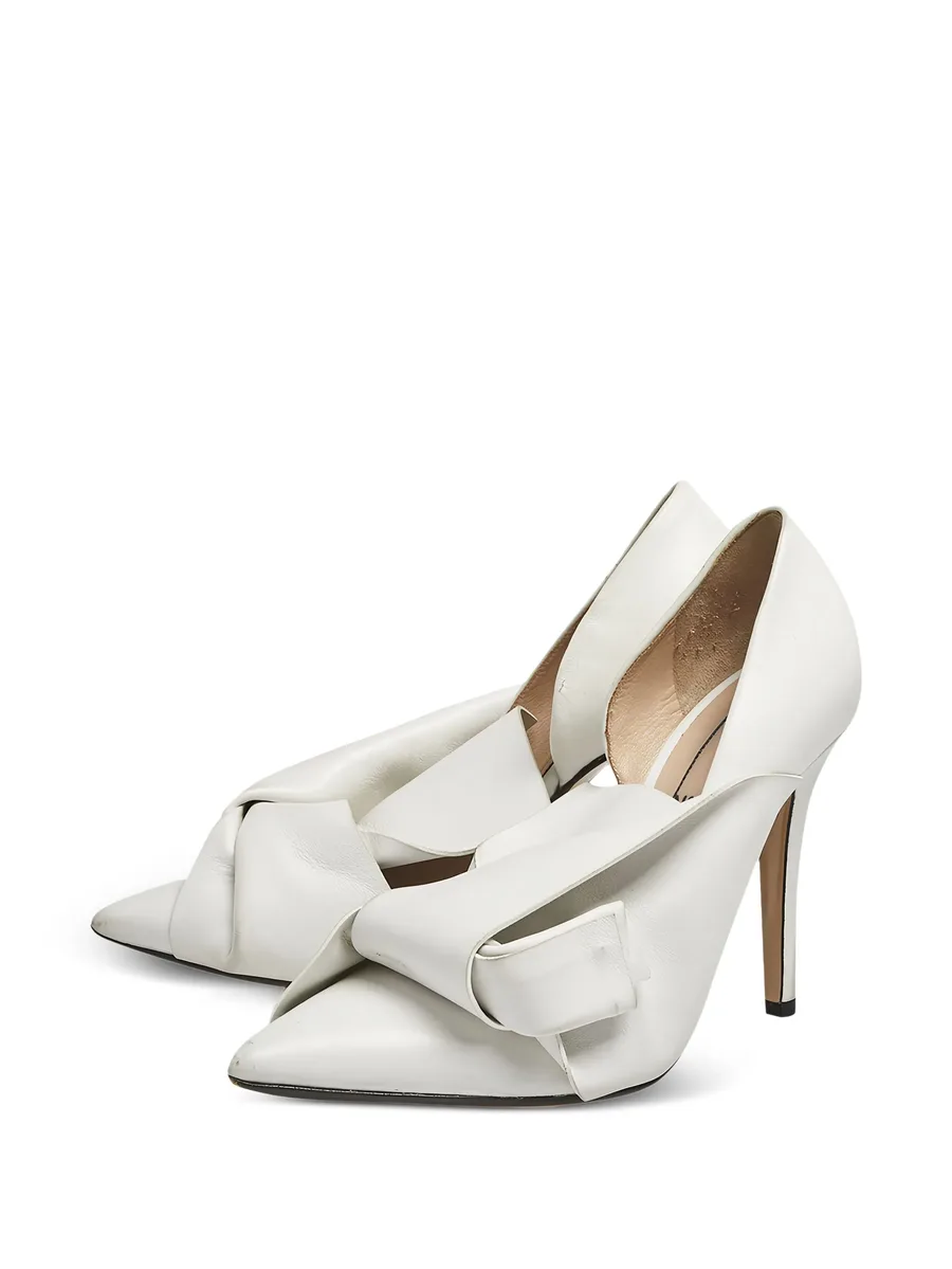 110mm knotted leather pumps 5