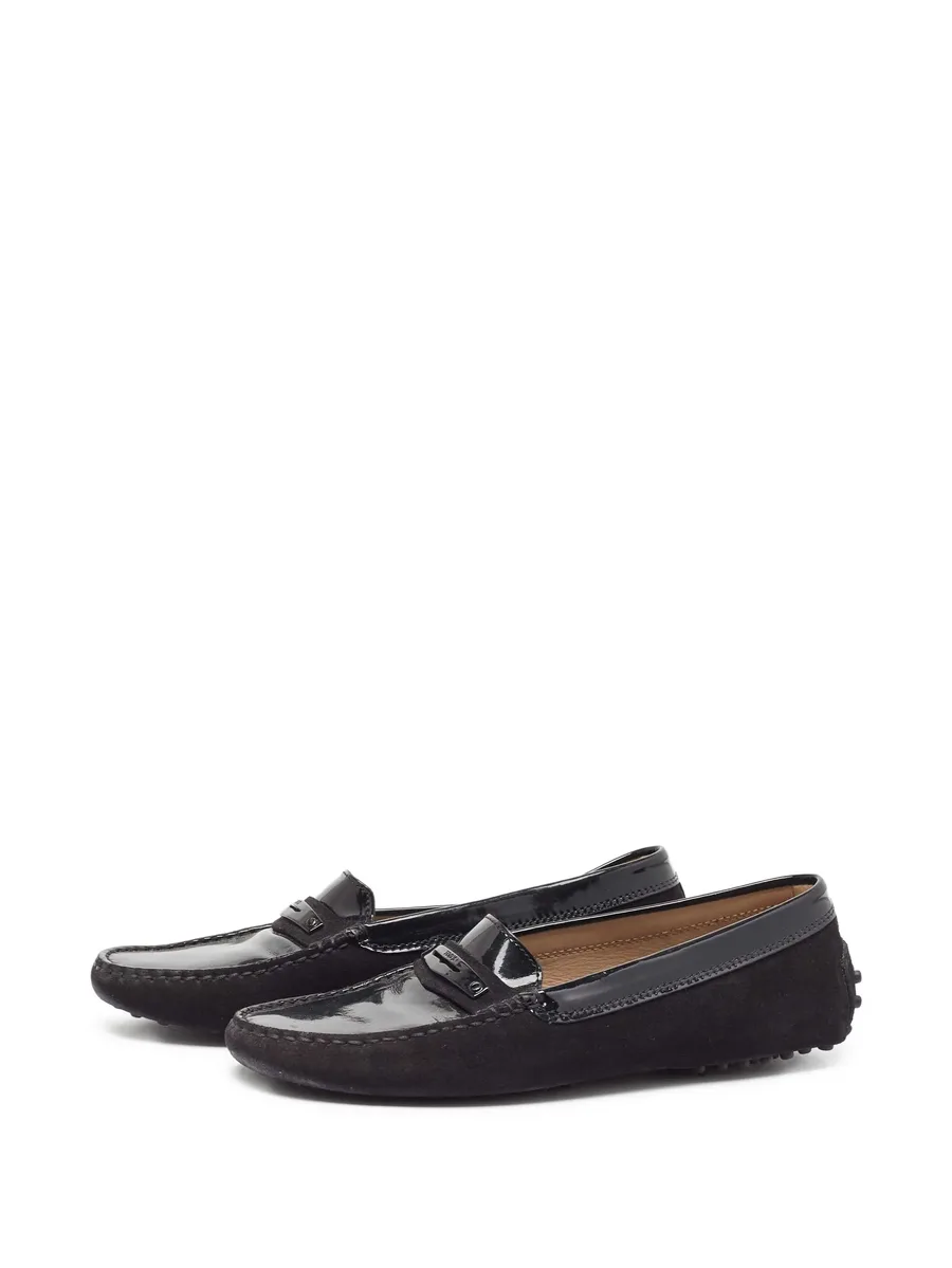 pre-owned Gommino patent-leather loafers 3