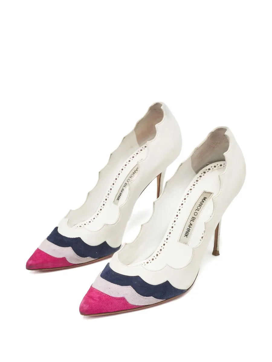 Pre-owned 105mm scalloped pumps 3