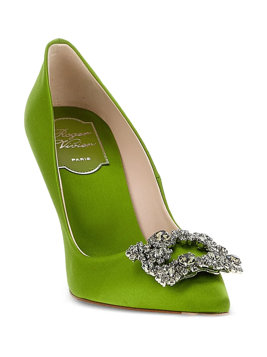 100mm flower-strass heeled pumps 3