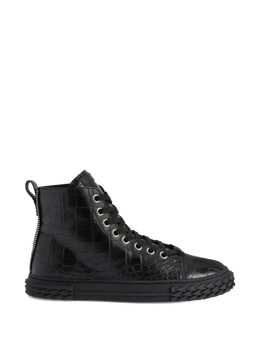 Blabber crocodile-effect lace-up sneakers 9