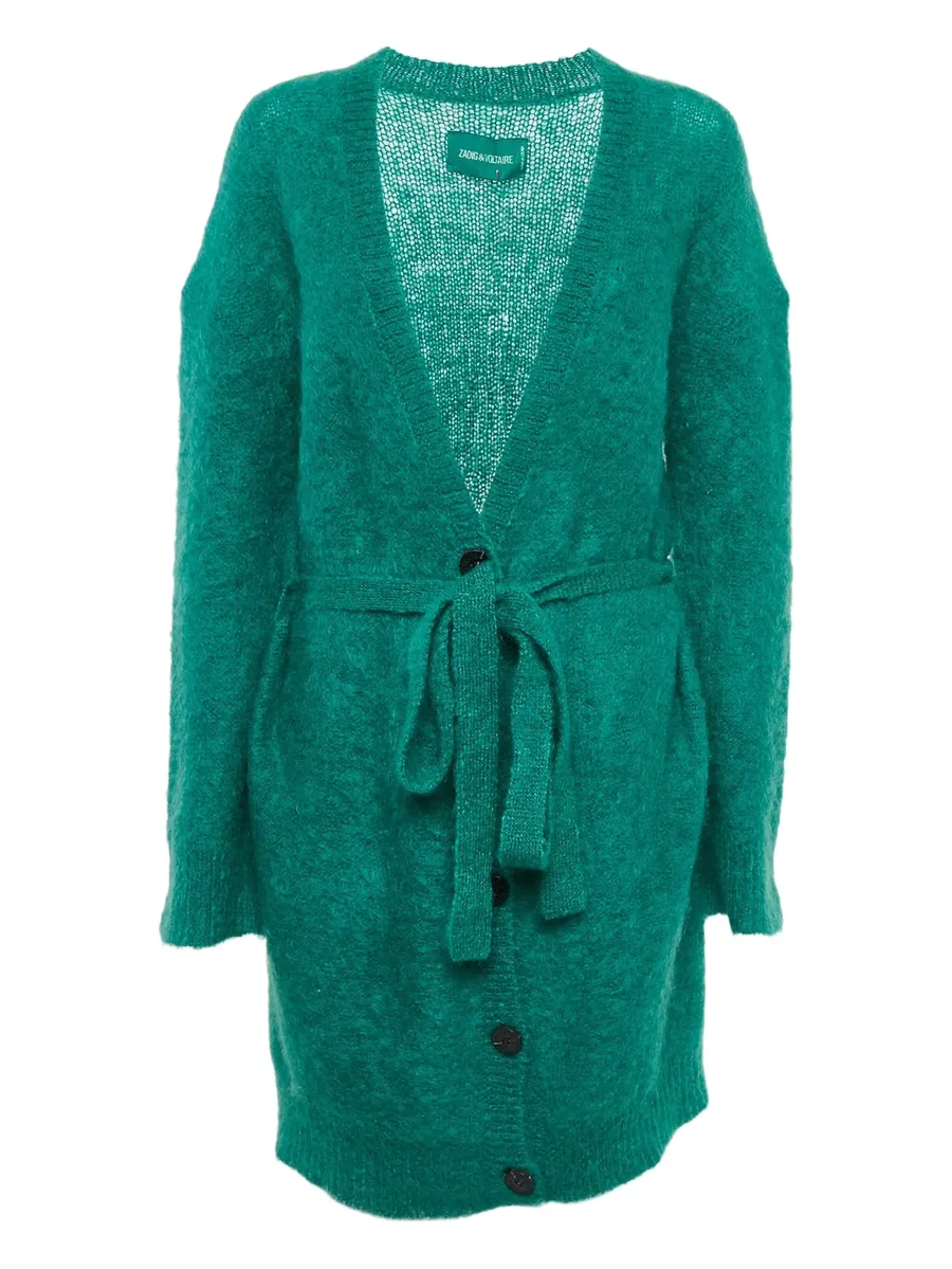Romy belted mohair long cardigan 1