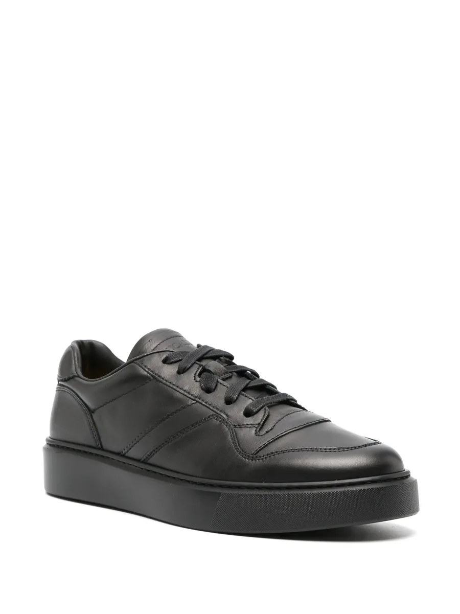 logo-debossed leather sneakers 4