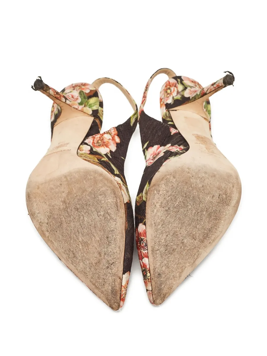 110mm floral-print slingback pumps 8