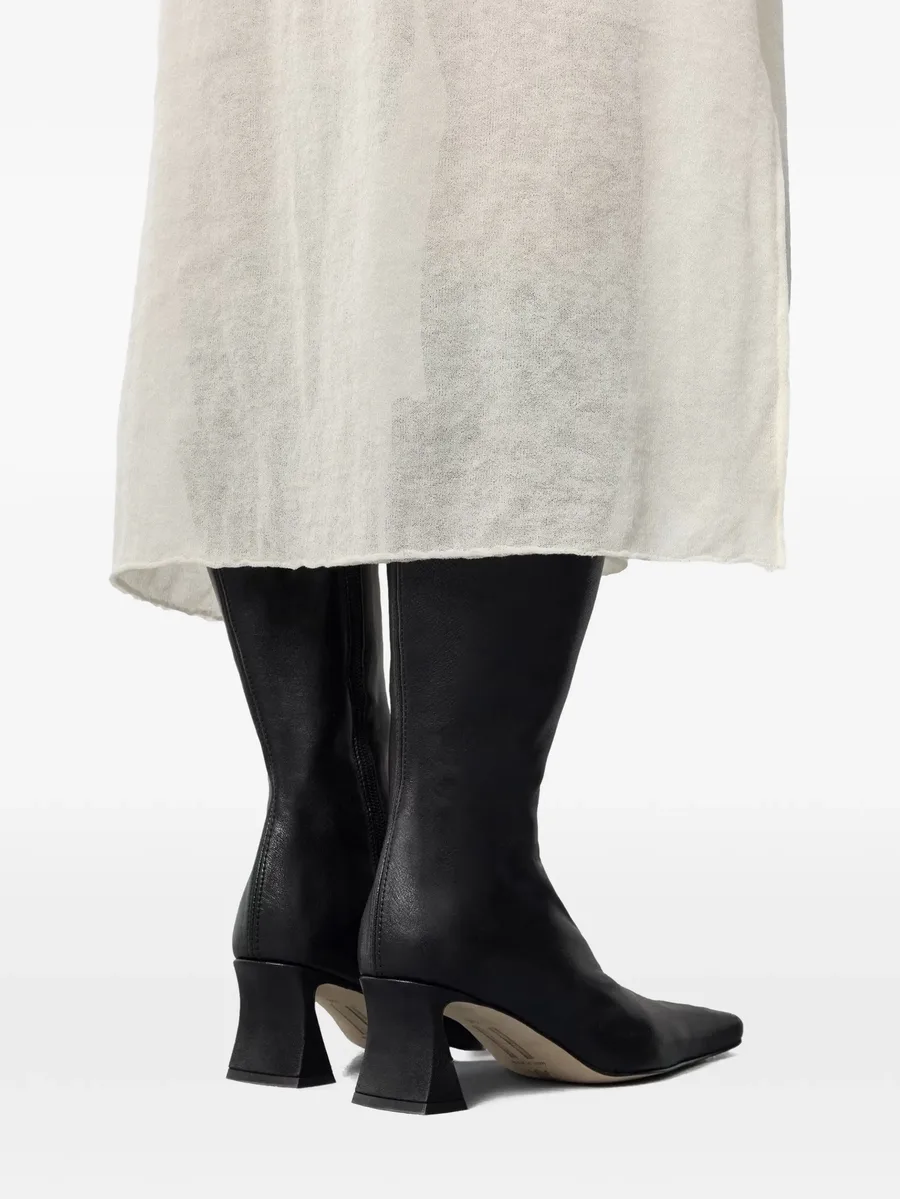 Araxi square-toe leather ankle boots 10