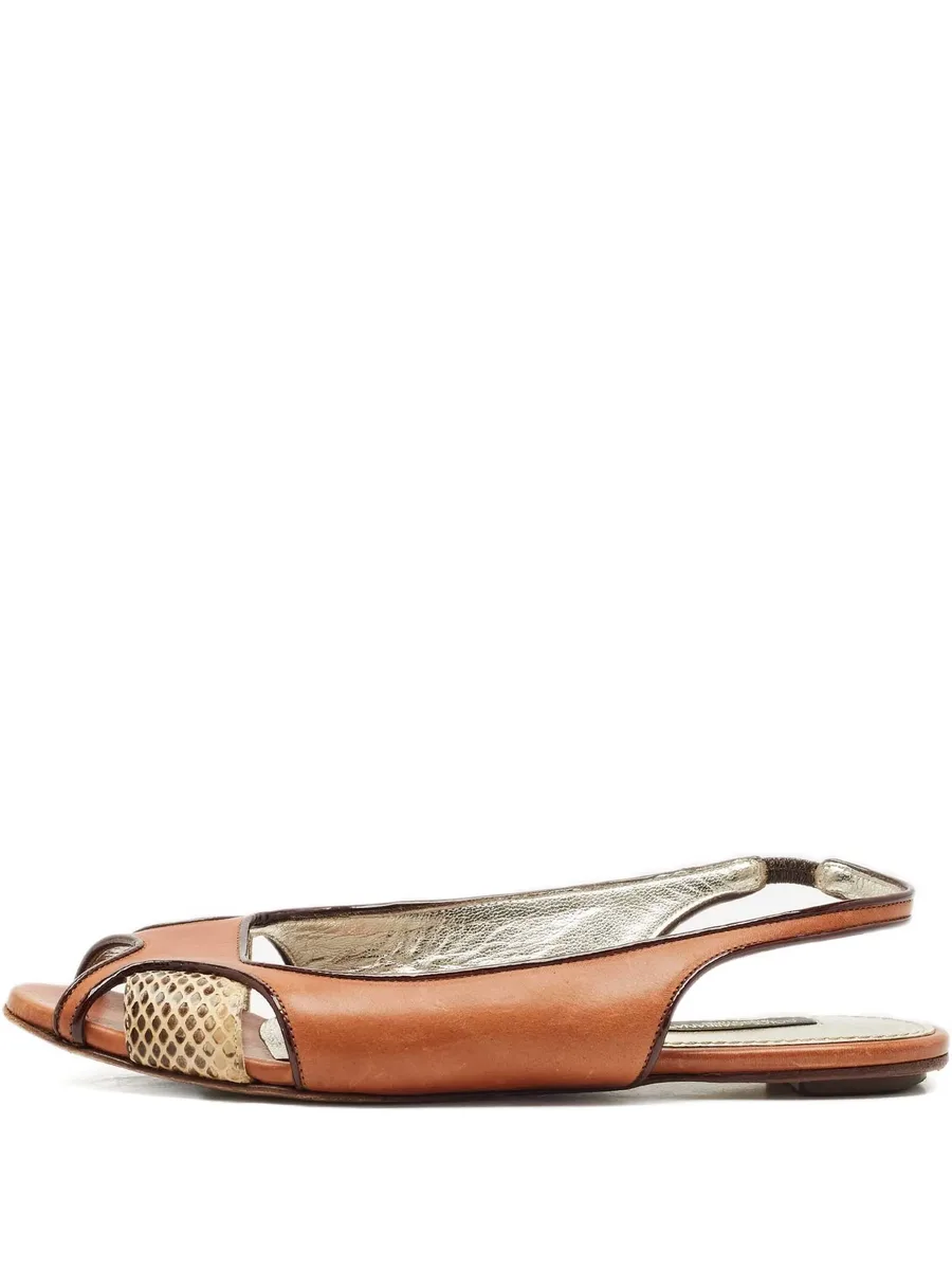 leather snakeskin-effect slingback sandals 1