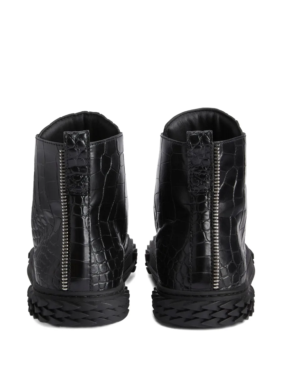 Blabber crocodile-effect lace-up sneakers 5