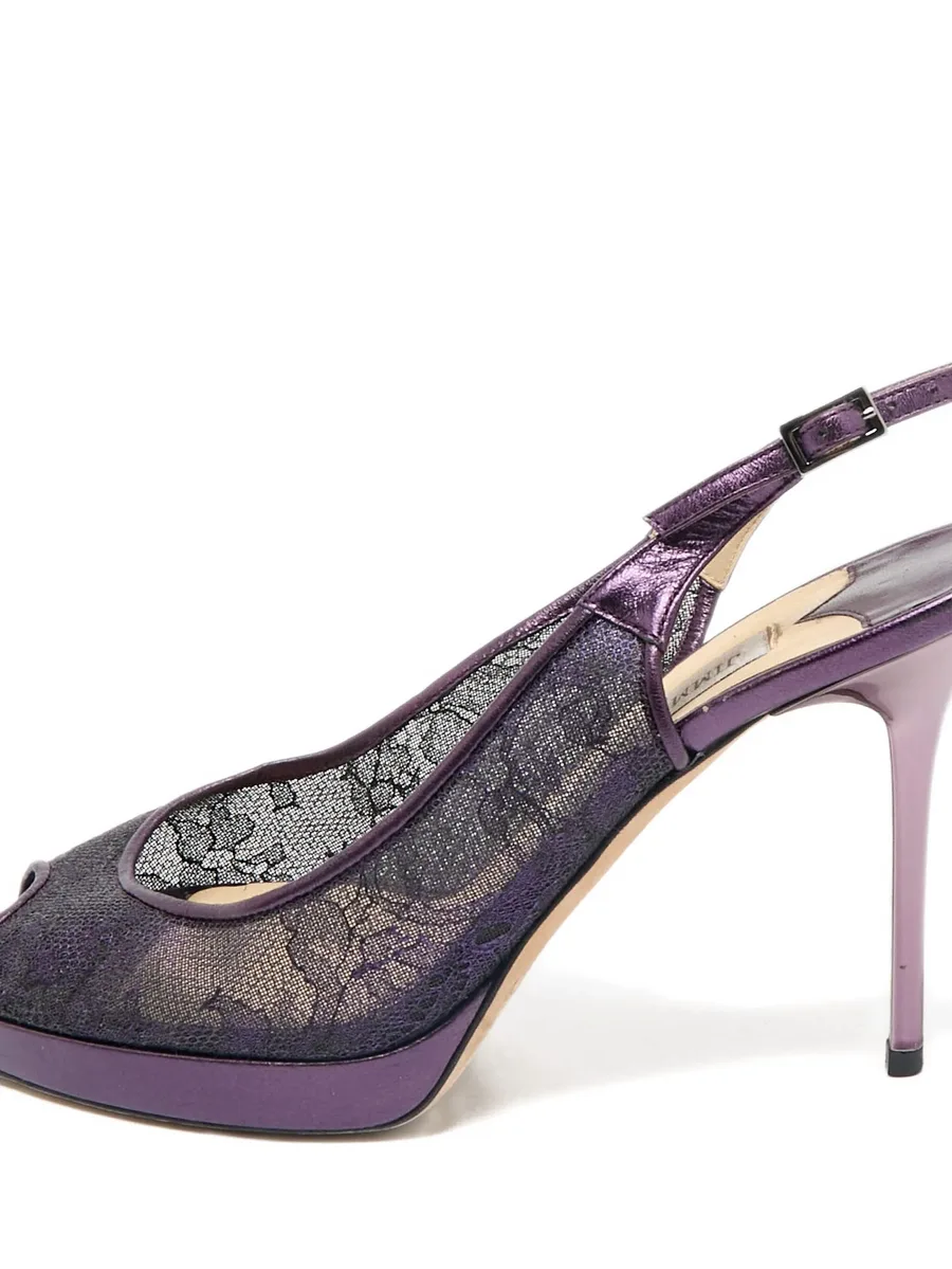 100mm lace slingback sandals 3