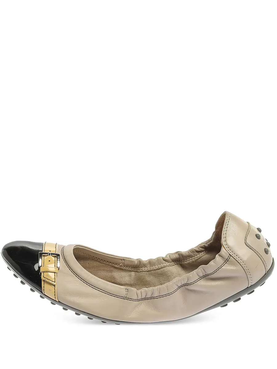buckle-detail leather ballet flats 1