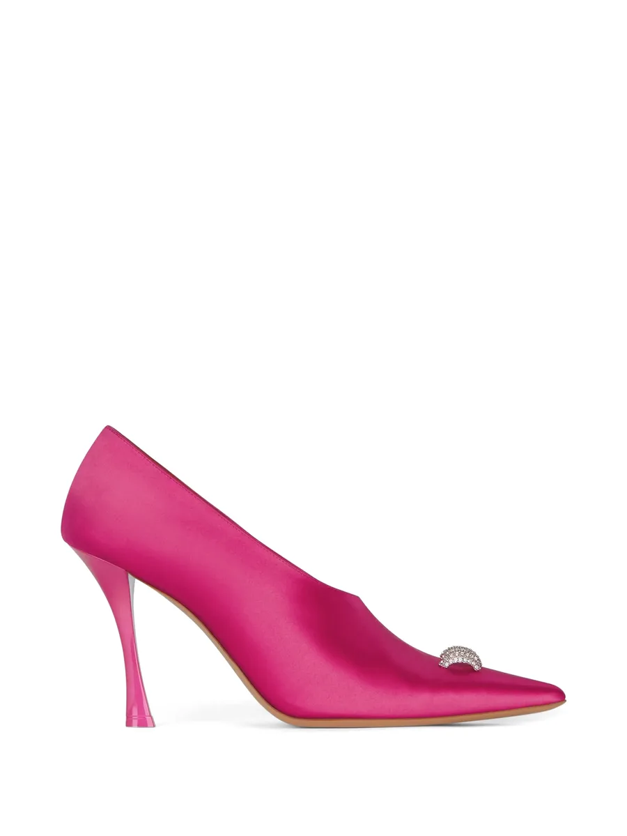 rhinestone-embellished satin pumps 1