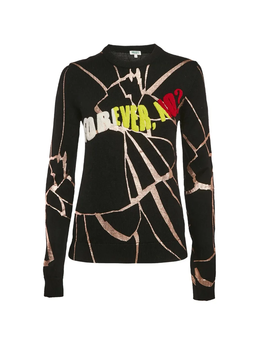 metallic-print wool sweater 1