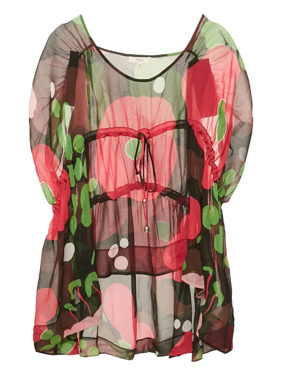2023 printed silk blouse 1