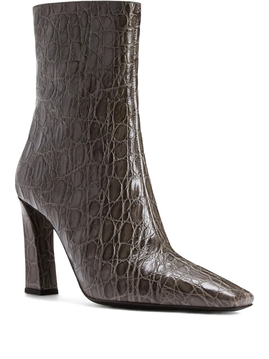 90mm Janiee crocodile-effect ankle boots 1