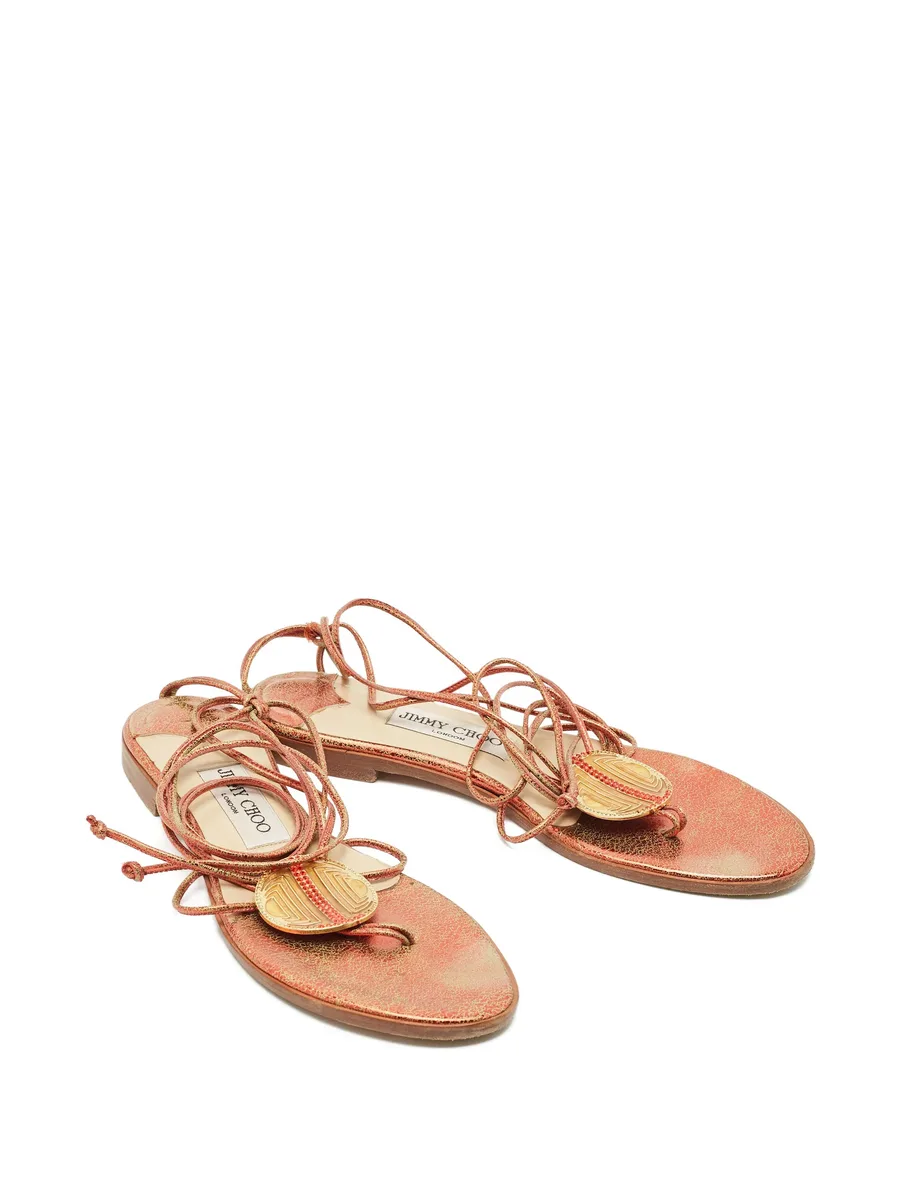 leather ankle-wrap sandals 7