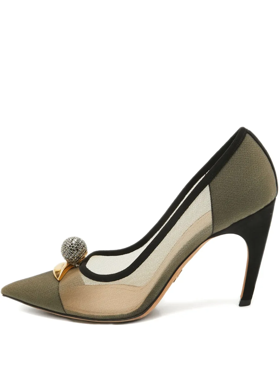 110MM mesh suede pumps 1