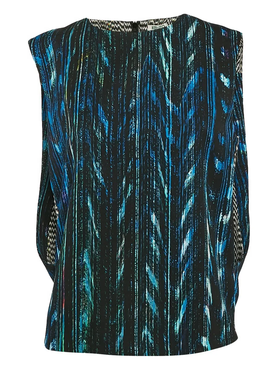 patterned sleeveless vest 1