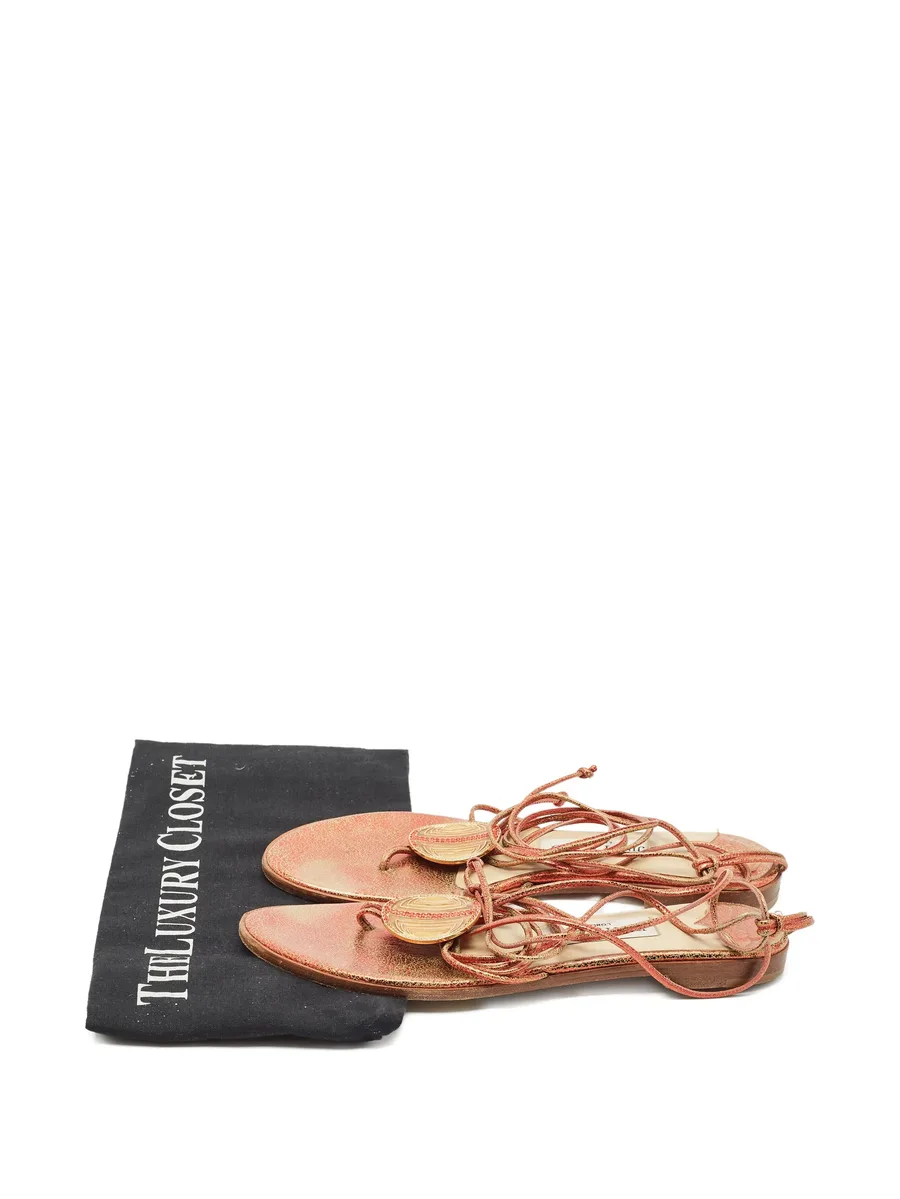 leather ankle-wrap sandals 10