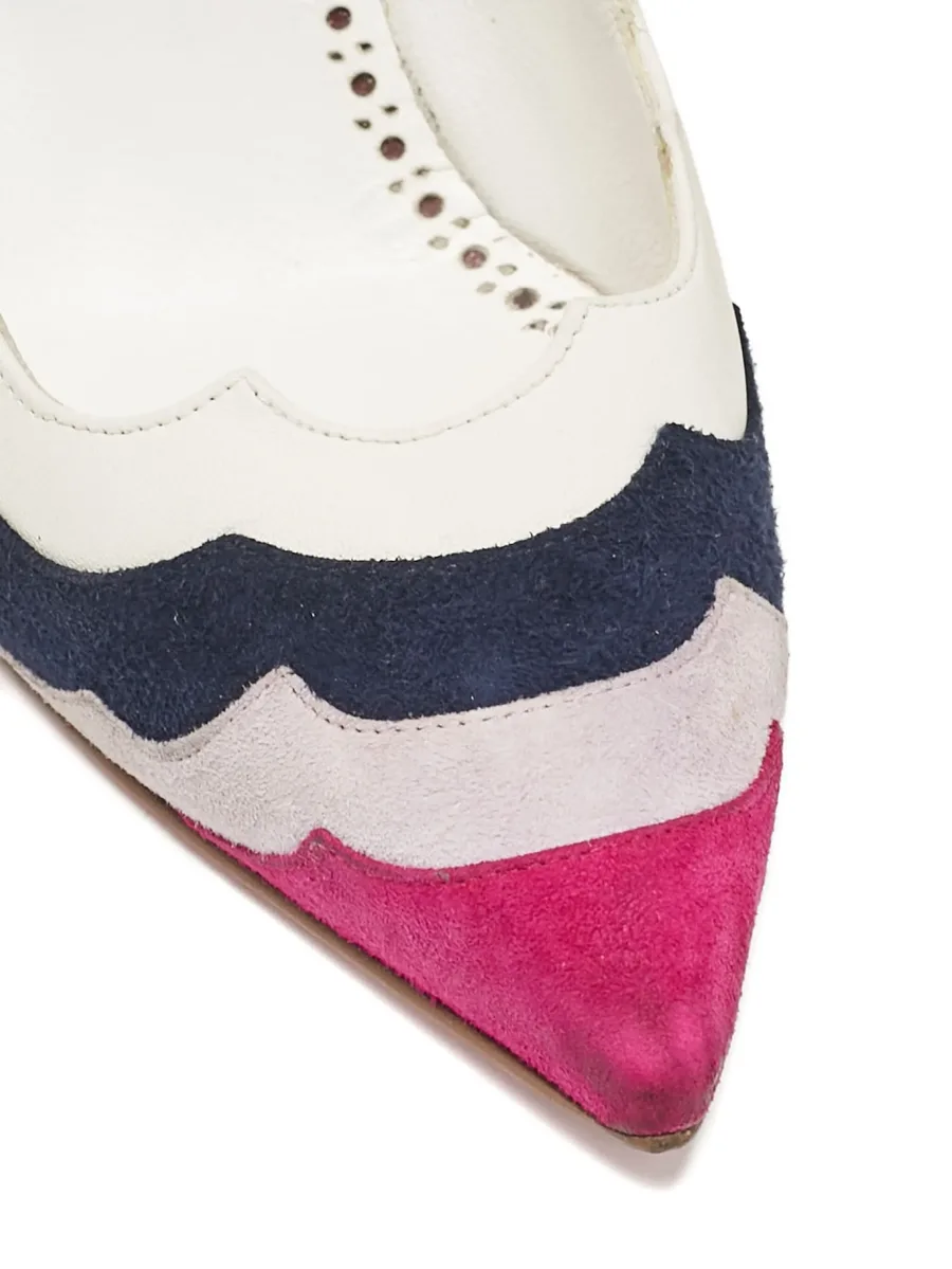 Pre-owned 105mm scalloped pumps 8