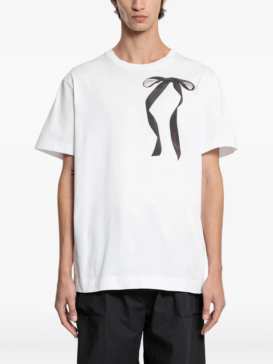 ribbon-print polo shirt 1