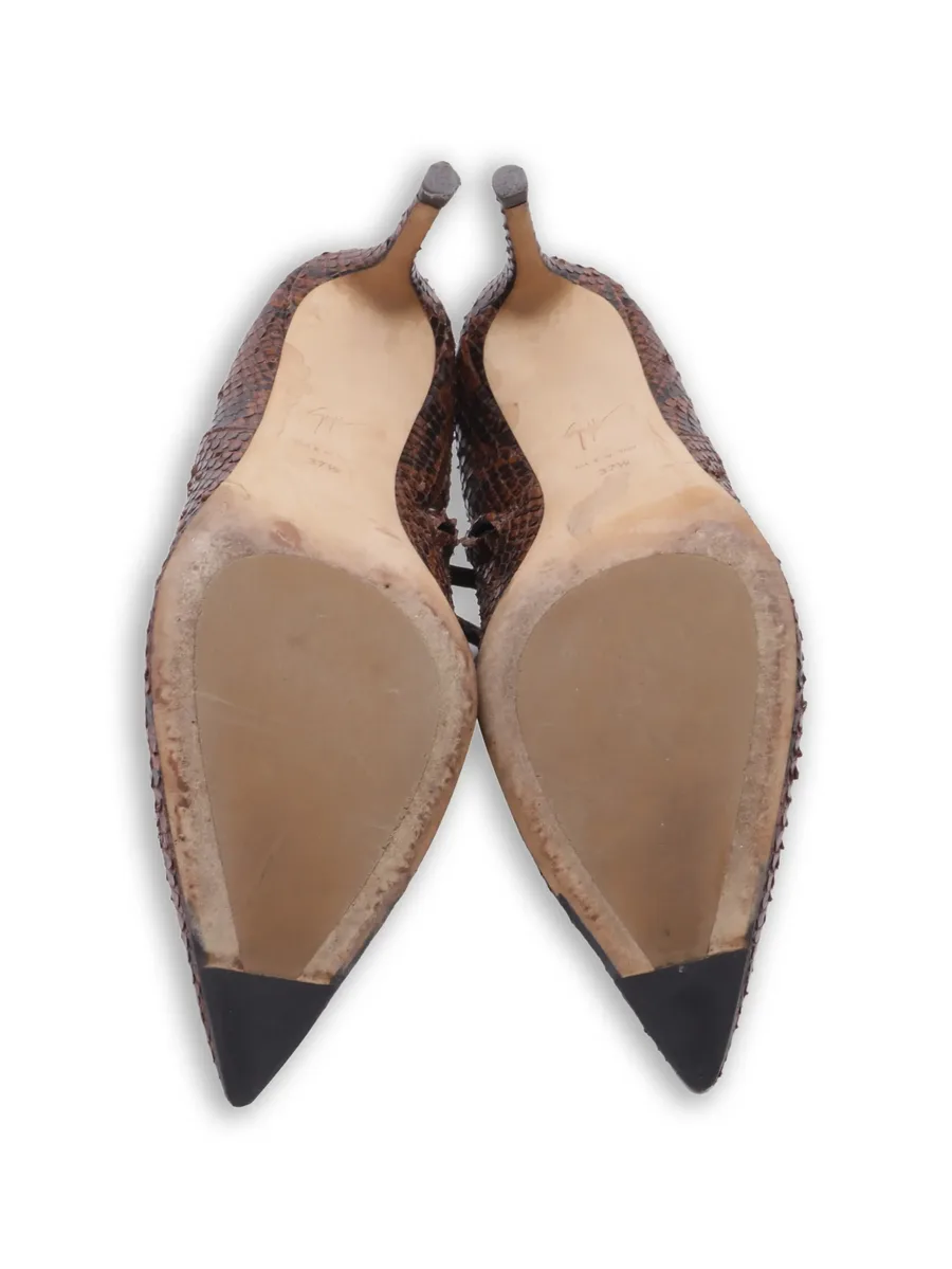 snakeskin-effect leather ankle boots 11