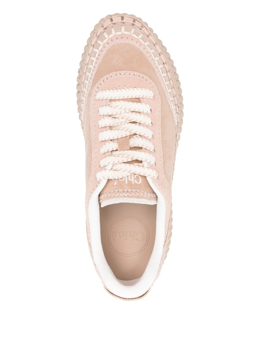 Nama textured leather-trimmed platform sneakers 8