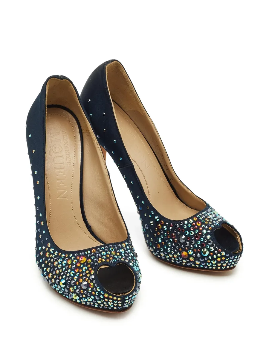 crystal-embellished open-toe pumps 9