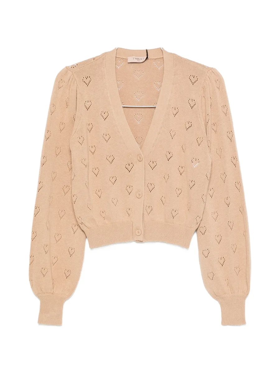 pointelle-knit heart-motif cardigan 1