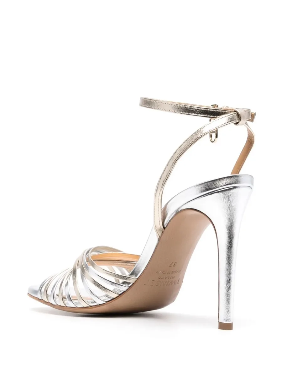 metallic-effect calf-leather sandals 5