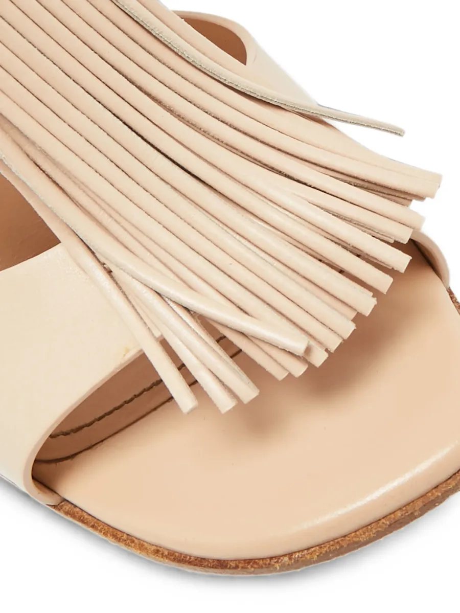 fringe-detail slingback sandals 10
