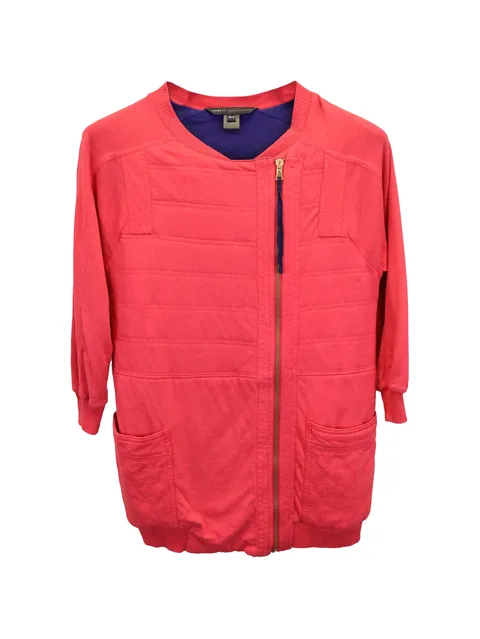 quilted asymmetric-zip jacket