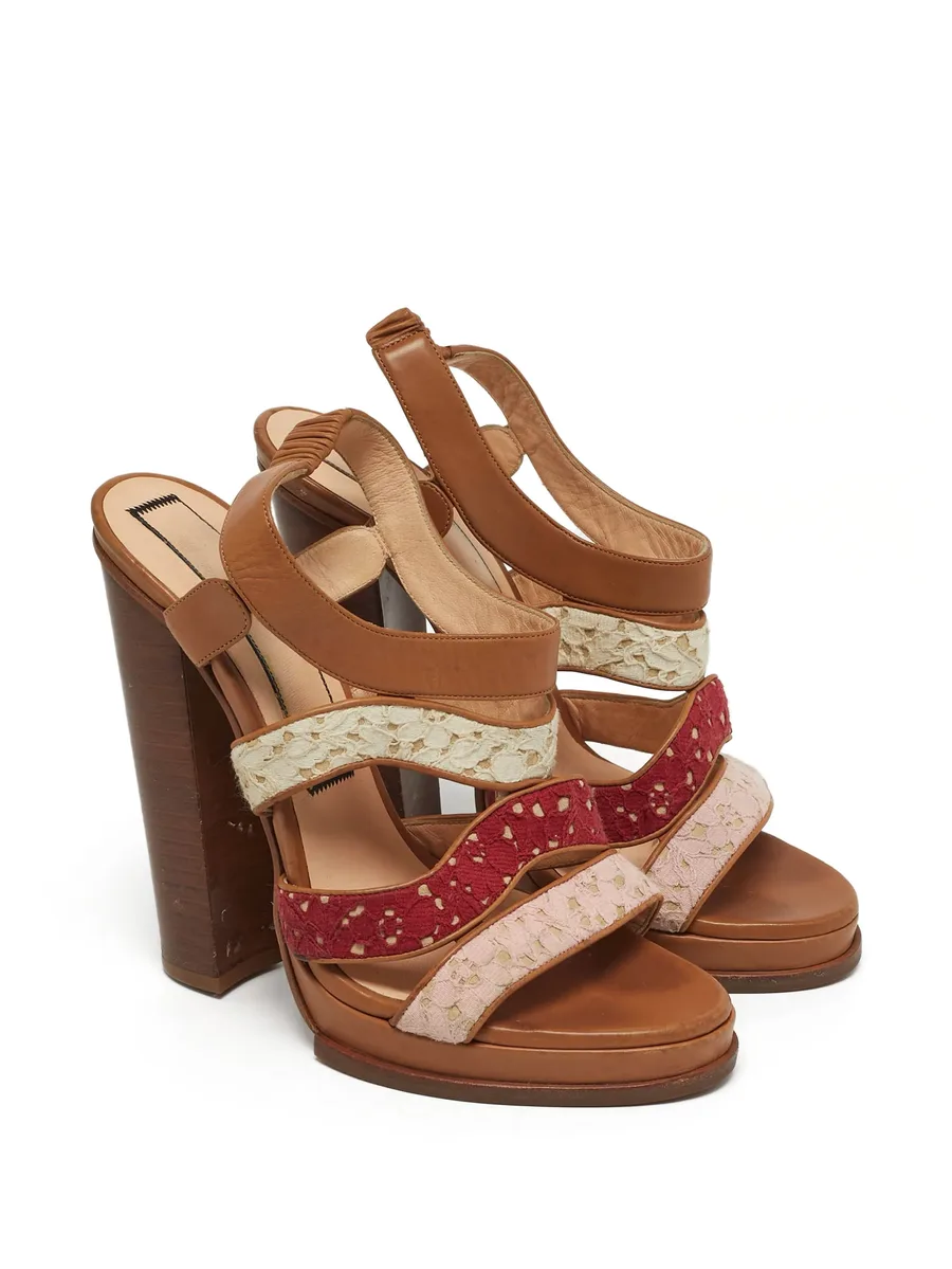 lace peep-toe sandals 7
