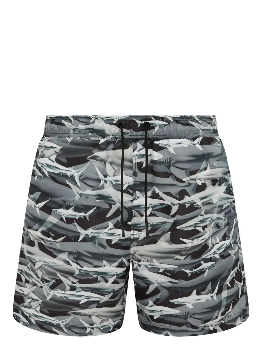 Shark print swim shorts 1
