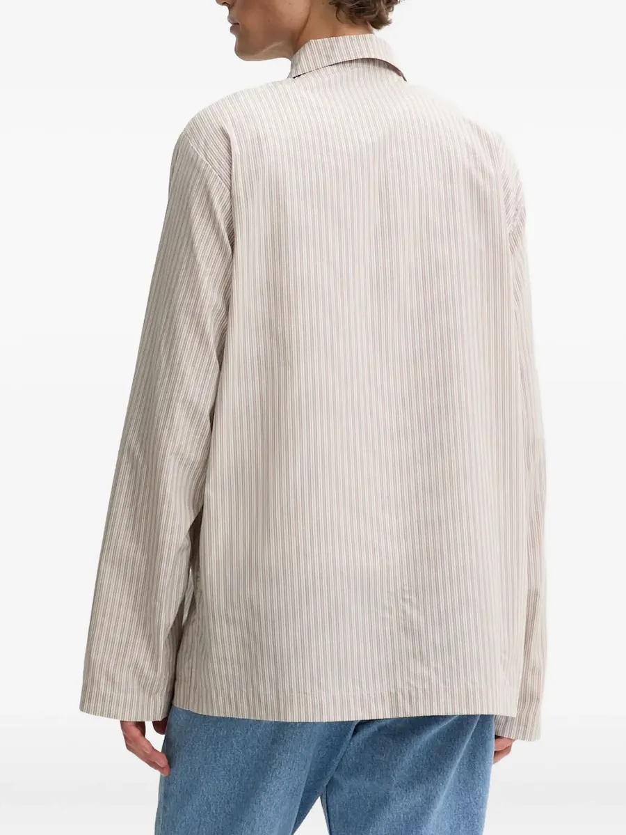 striped logo-embroidered shirt 6