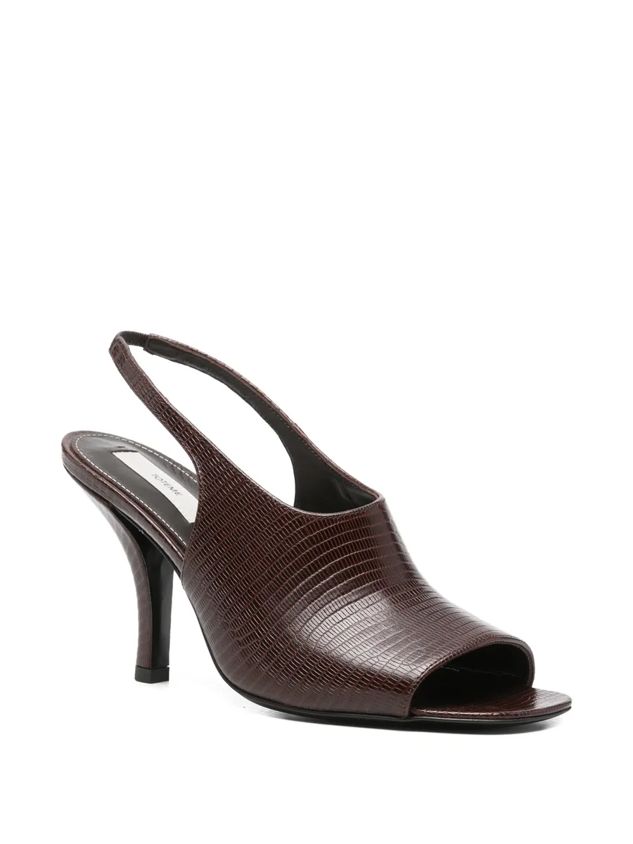 lizard-embossed slingback sandals 4