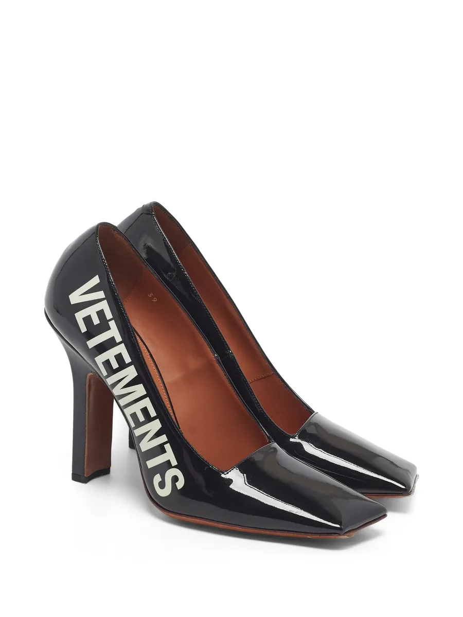 Boomerang leather heeled pumps 4