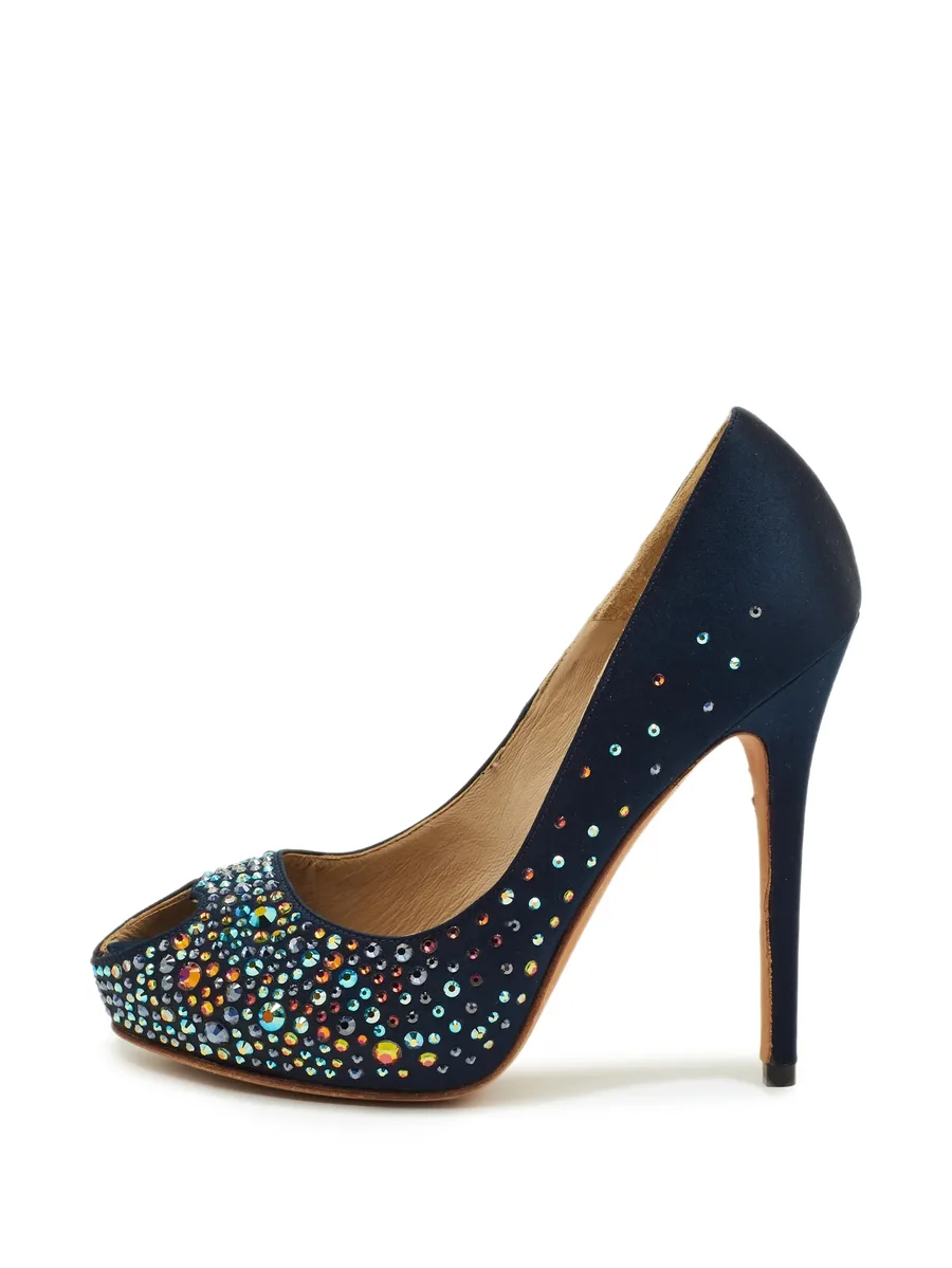 crystal-embellished open-toe pumps 1