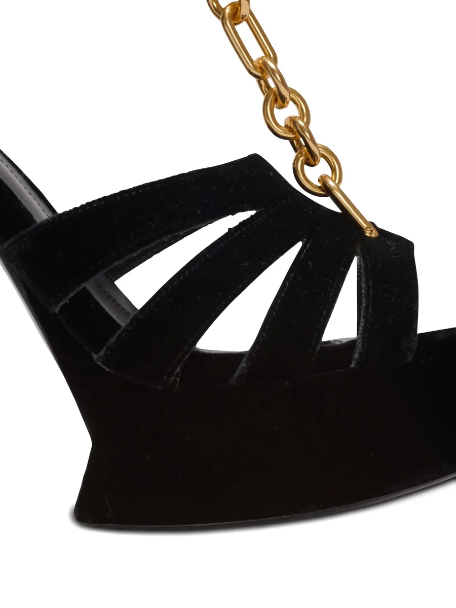 velvet open-toe sandals 10