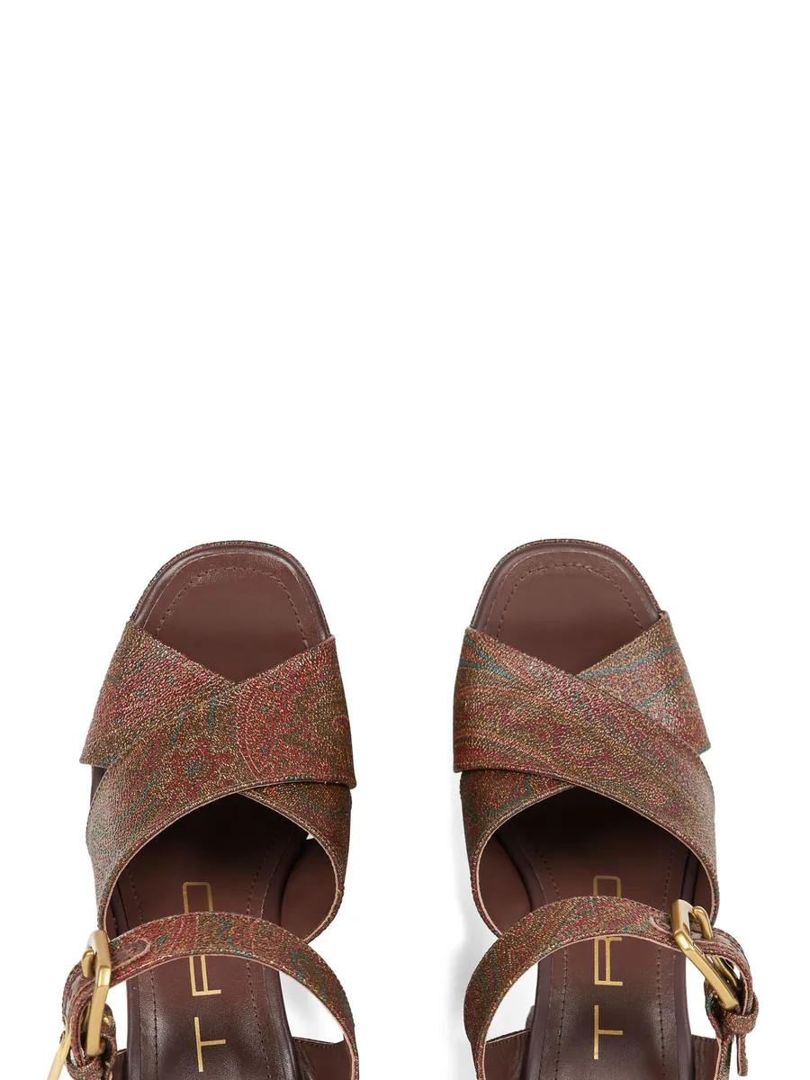 100mm paisley platform sandals 8