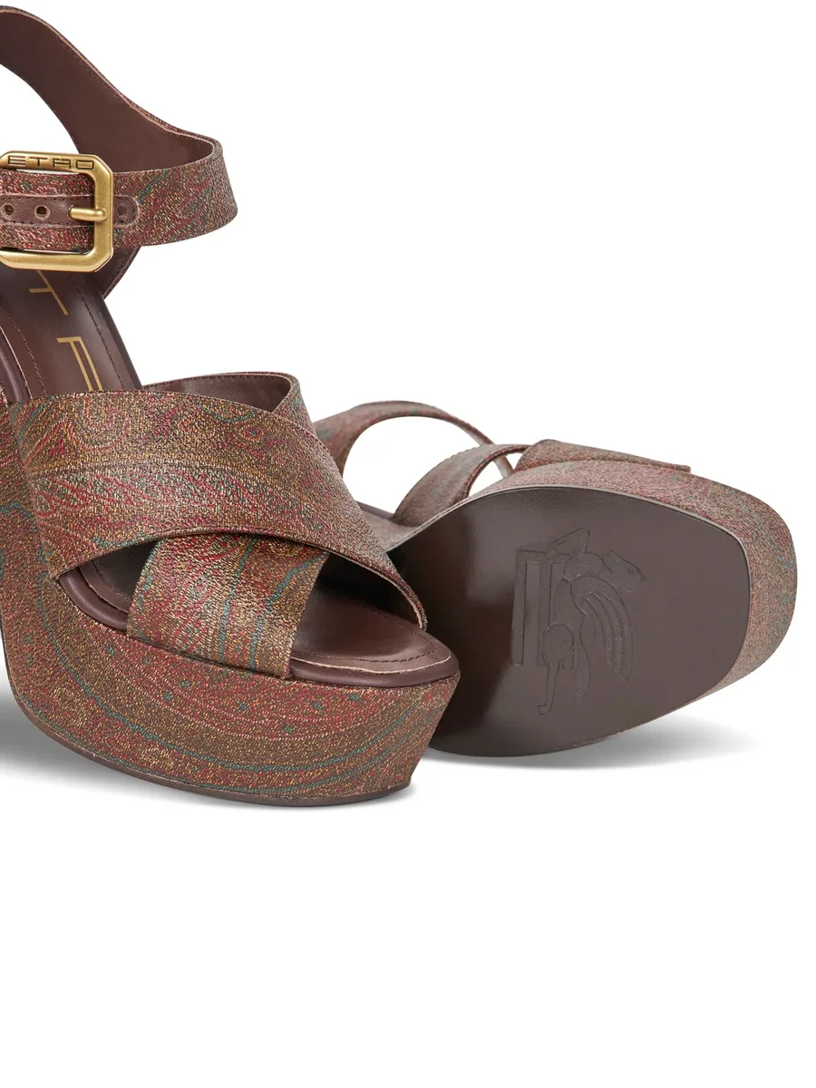 100mm paisley platform sandals 5