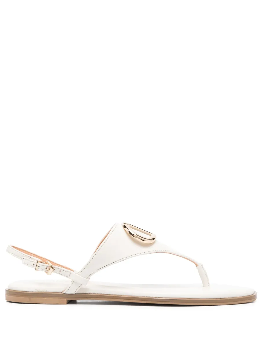 logo-plaque thong-strap leather sandals 2
