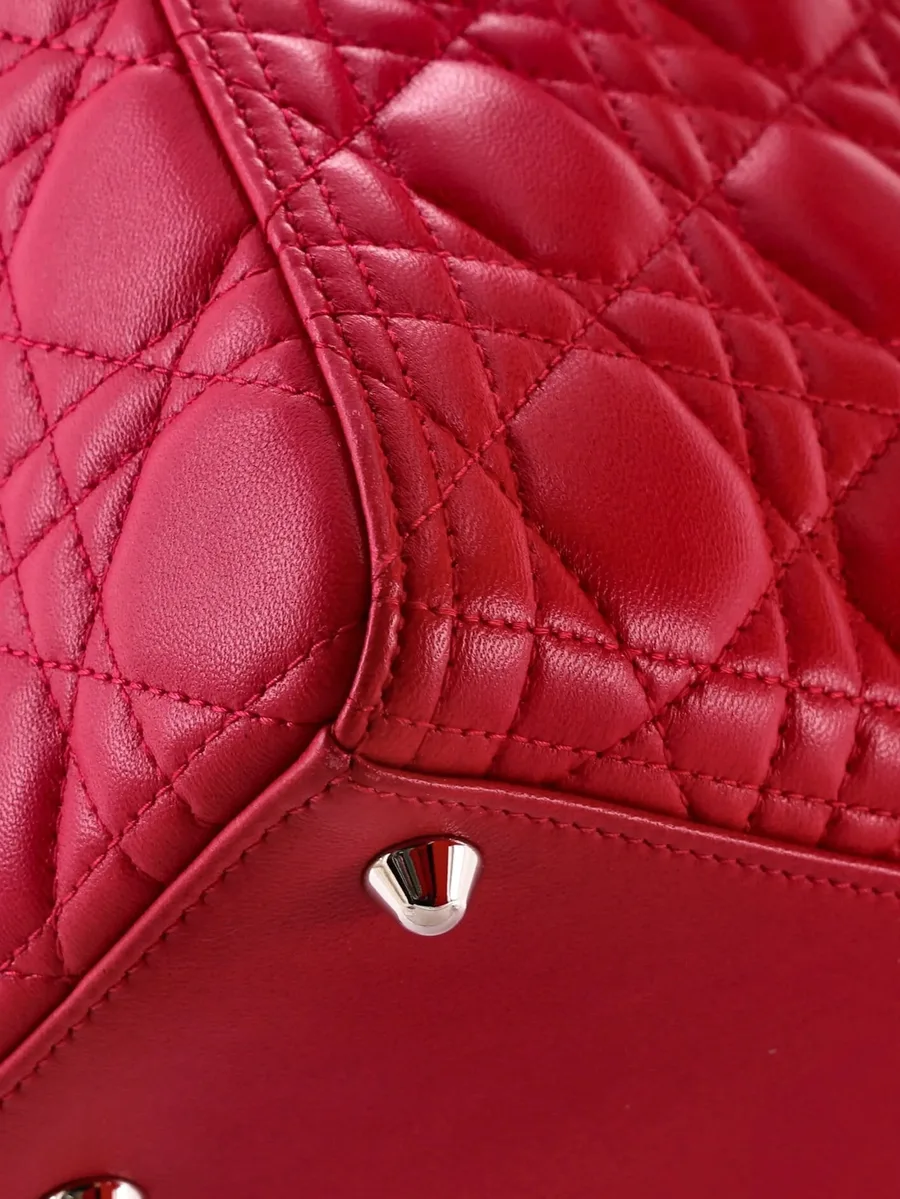 большая сумка-тоут Lady Dior Bag Cannage Quilt Lambskin 13