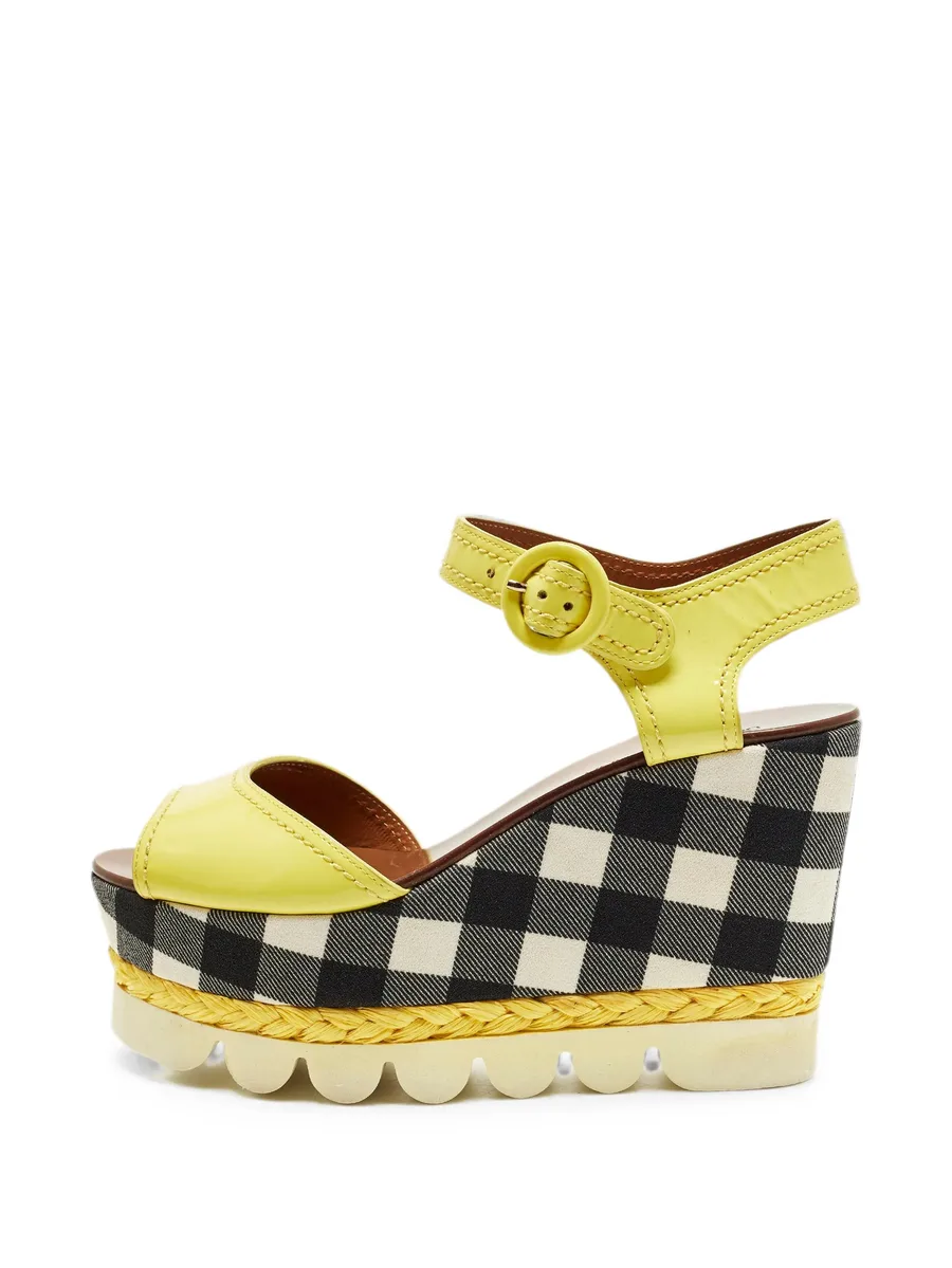 gingham wedge sandals 1