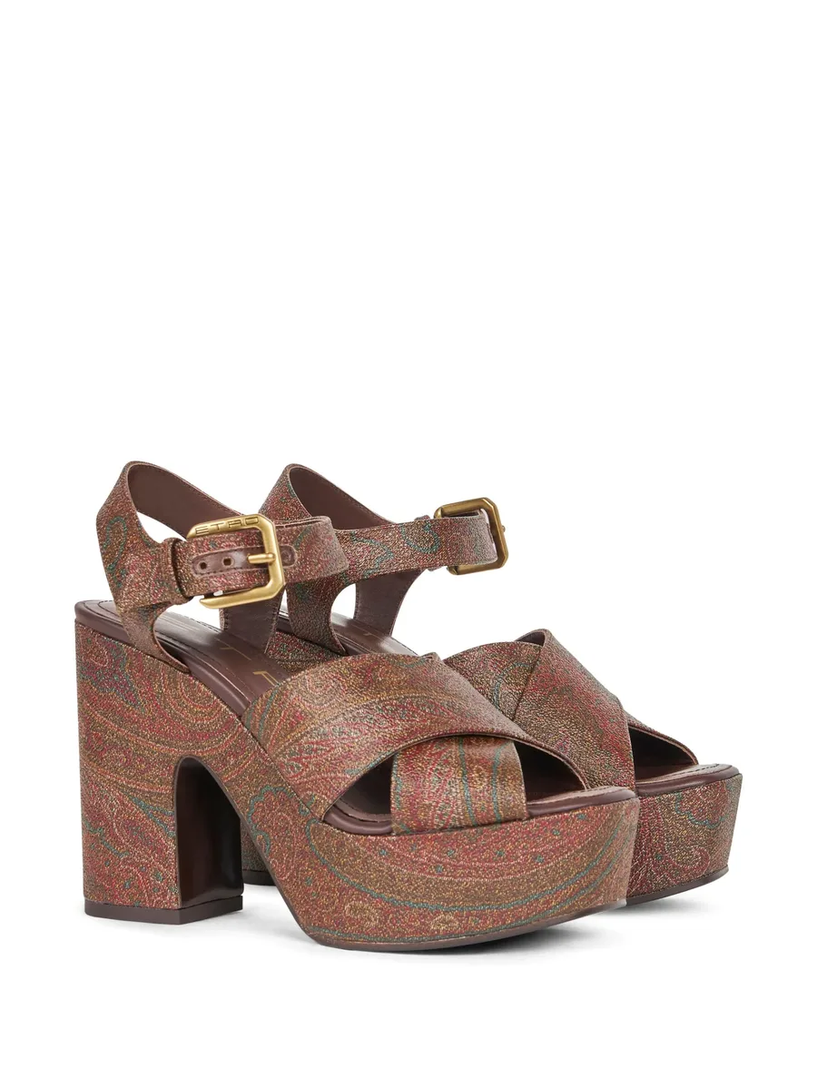 100mm paisley platform sandals 3