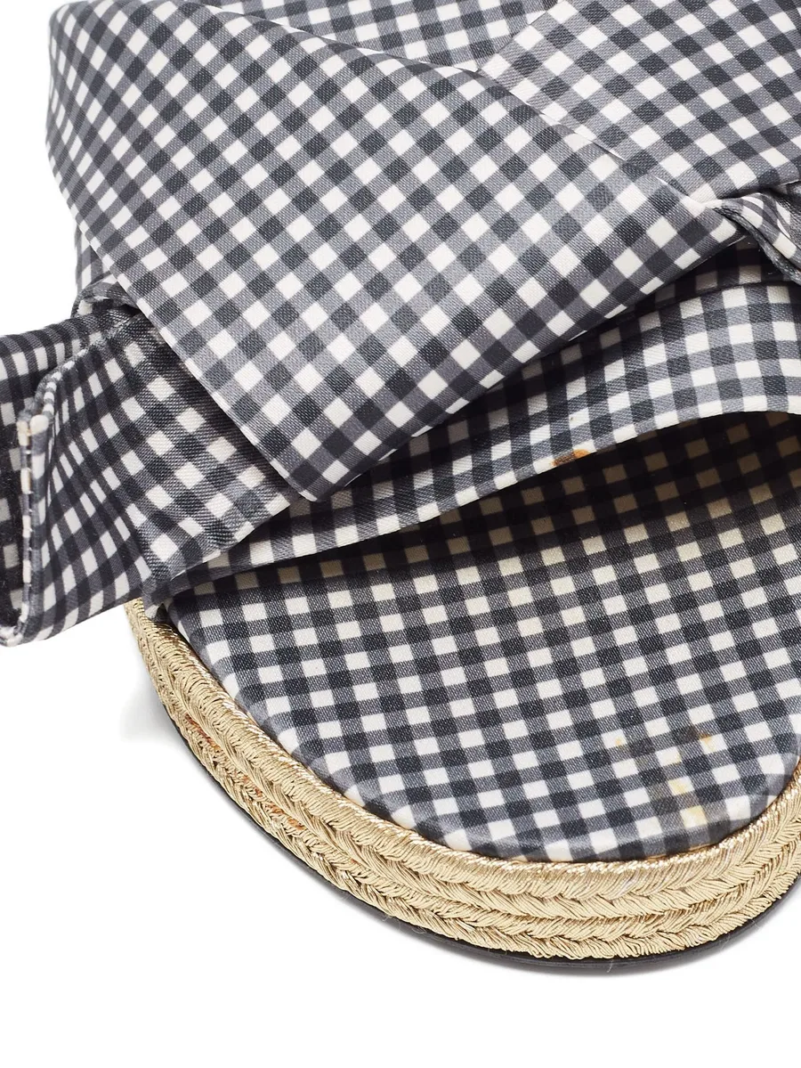 knotted-upper gingham sandals 5